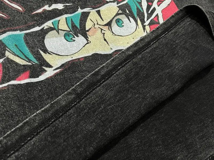 Y2K Anime Eyes Print Oversize T-Shirt - VONVEX
