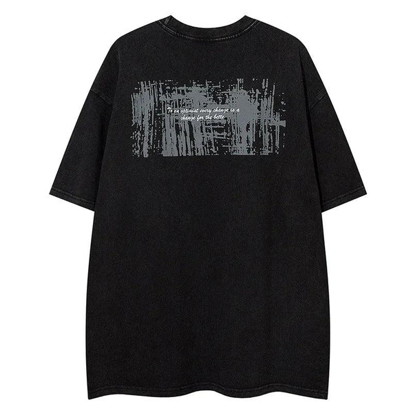 Y2k FILM NOIR Letter Printed T-Shirts     - VONVEX