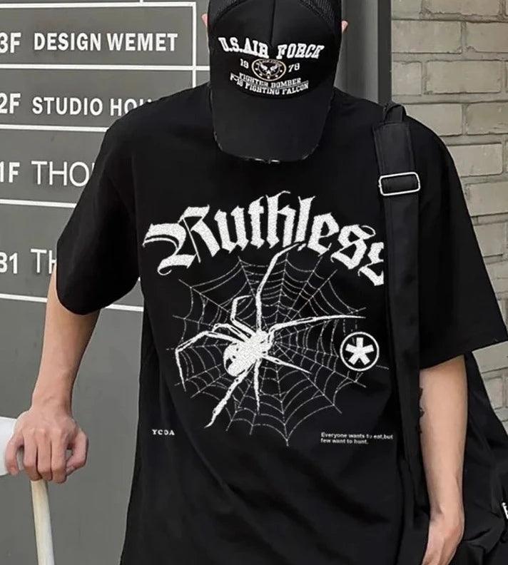 Y2K Gothic Spider T-Shirt - VONVEX