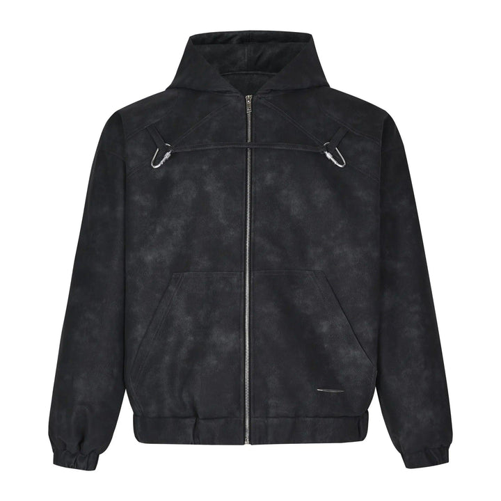 Y2K Halo Dyed Leather Jacket jacket Black M  - VONVEX