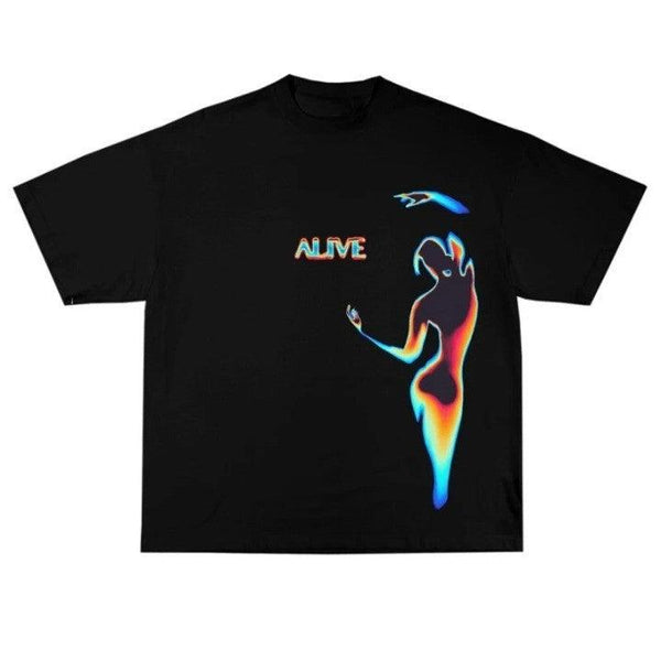 Y2K "STAY ALIVE" Oversize T-Shirt - VONVEX