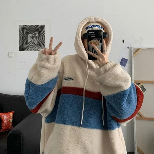 Korean Style Fleece Hoodie - VONVEX