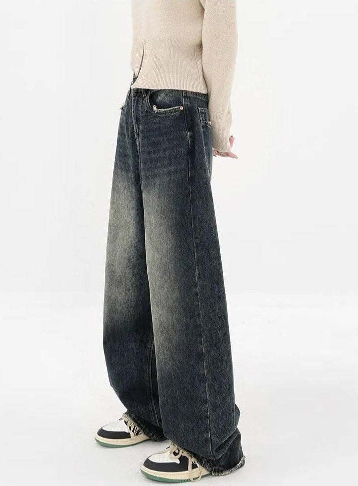 Y2K Retro Harajuku Women Loose Jeans     - VONVEX