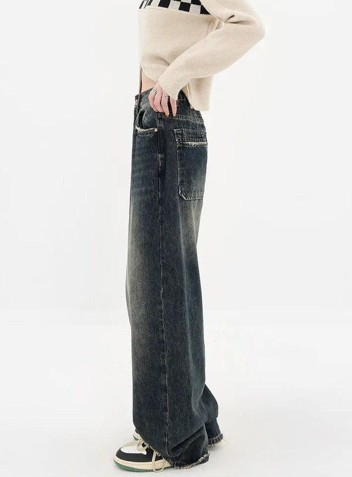 Y2K Retro Harajuku Women Loose Jeans     - VONVEX