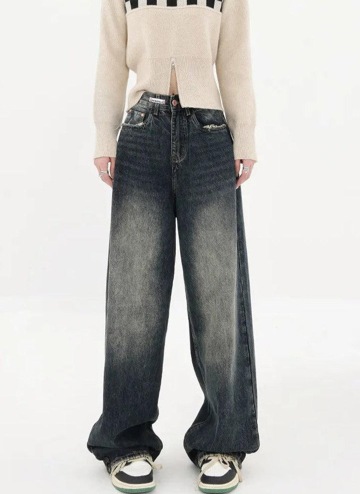 Y2K Retro Harajuku Women Loose Jeans     - VONVEX