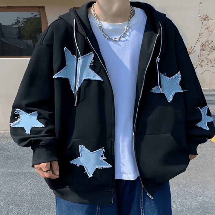 Y2k Star Hoodie     - VONVEX